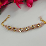 Kundan & Pink Crystal Beads Bracelet