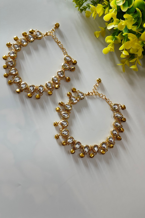 Gold Plated Kundan Anklets