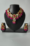 Pink Kundan Necklace Set