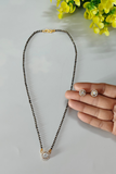 Latest Gold Plated American Diamond single Chain Mangalsutra with Studs