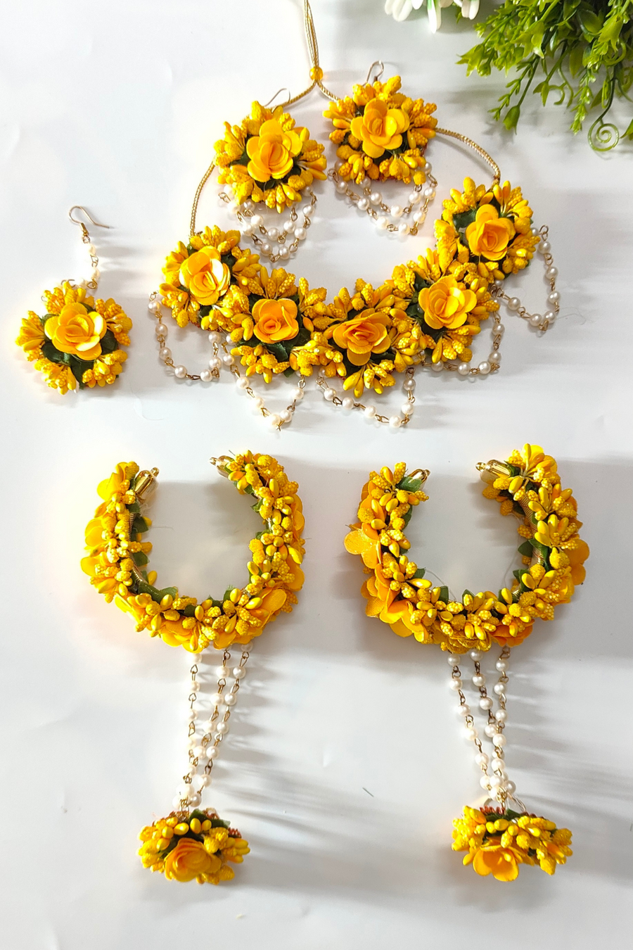 Yellow Flower Jewellery Perfect For Haldi Ceremony