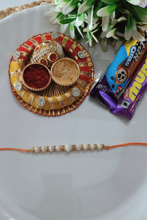 White Beaded Rakhi