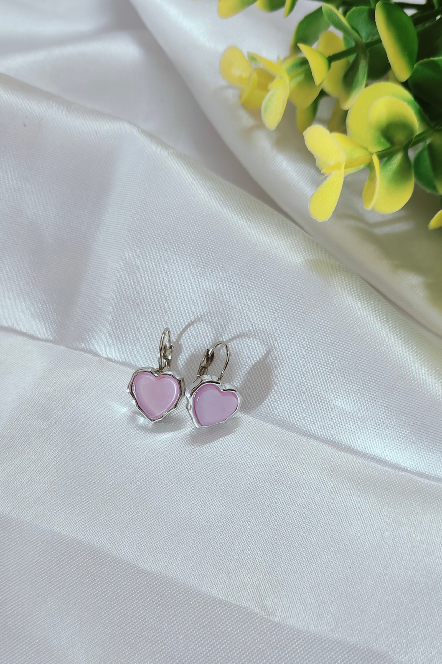 Violet Heart Charm  Earring Studs