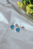 Blue Ocean heart Earring Studs