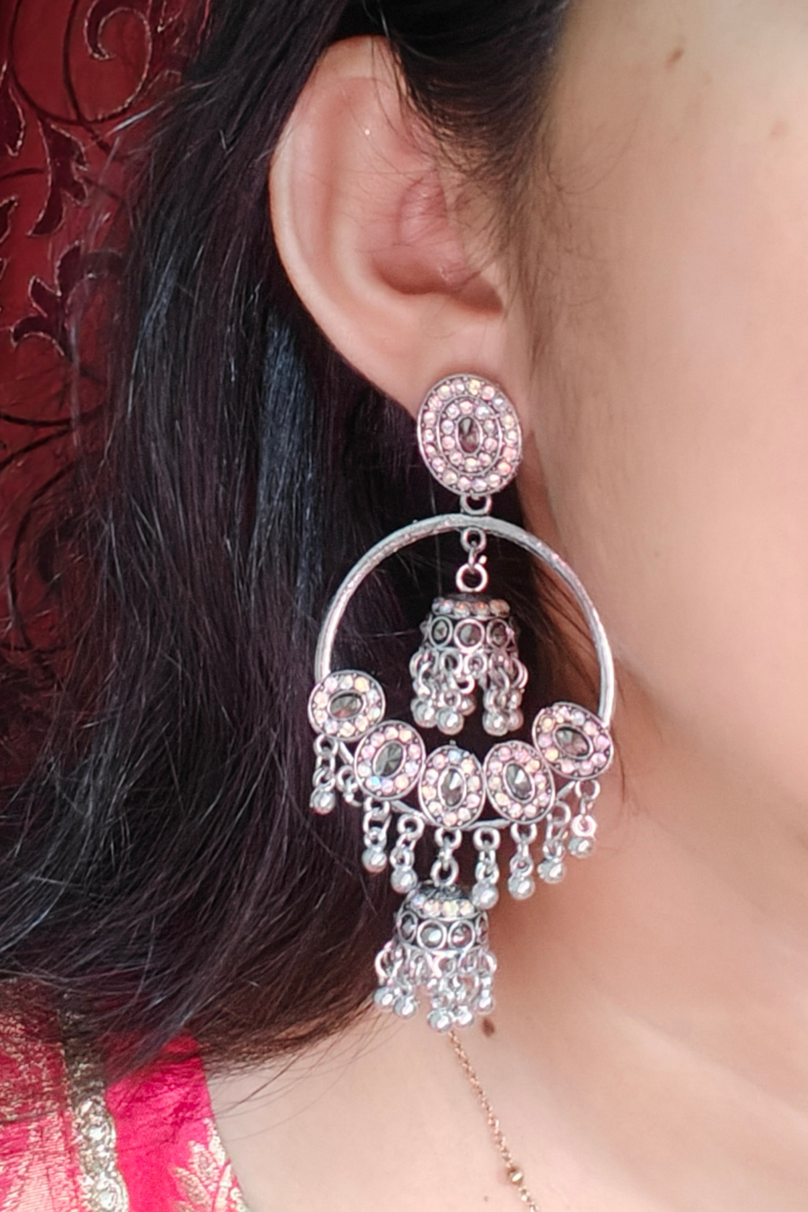 Oxidised Chandbali Jhumka