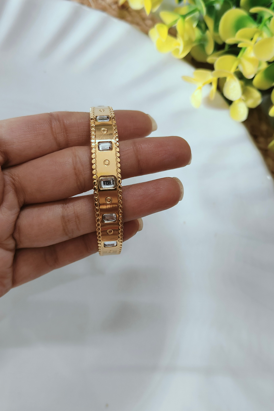 Antitarnish Square Stone Bracelets