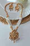 Antique Gold Plated Beaded Pendant Set