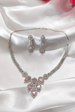 Pink Blossom Diamond Necklace set