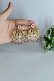 Pink Glow Brass Jhumka