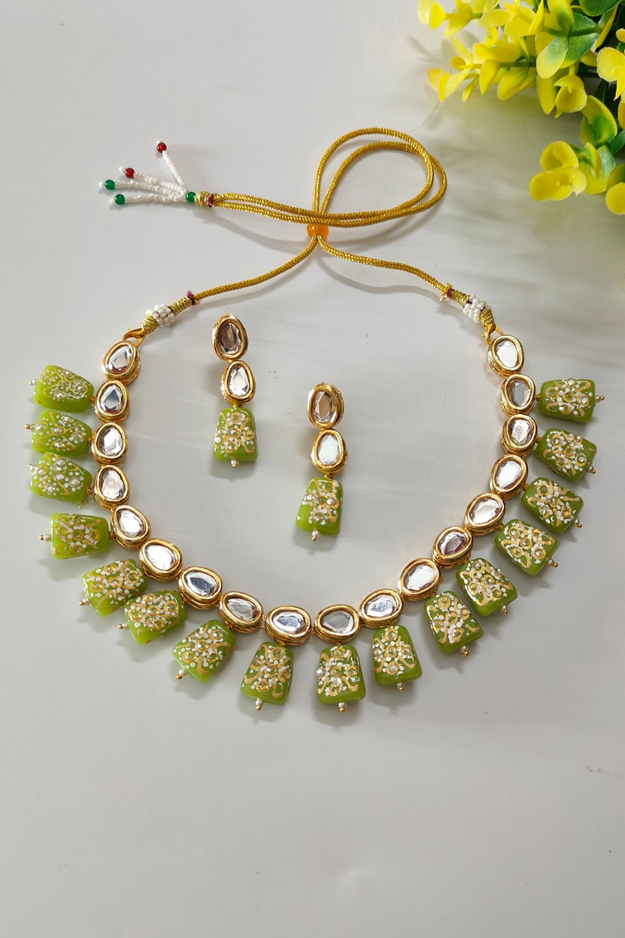 Green Kundan Necklace Set
