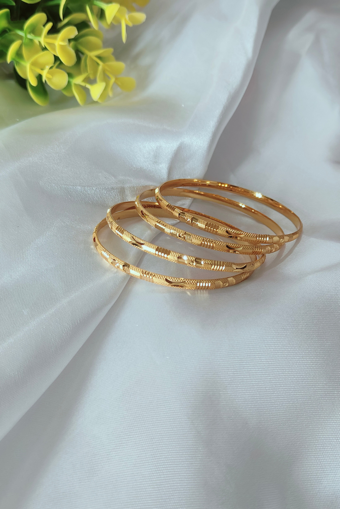 Golden Grace Gold Plated Bangles Pair of 4