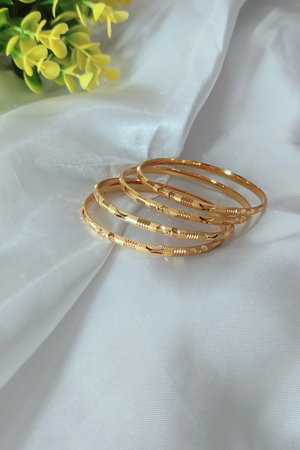 Golden Grace Gold Plated Bangles Pair of 4