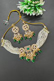 Green Kundan & Beaded Choker Set