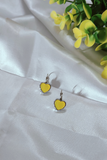Yellow Sunshine Glow Heart  Earring Studs