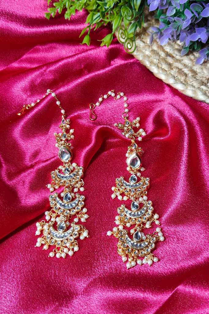 Kundan Earrings with Earchain