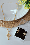 Swarna Sutra Gold Plated Chain Pendant Set with Earrings