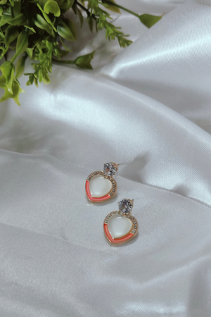 Orange Heartstone Earrings