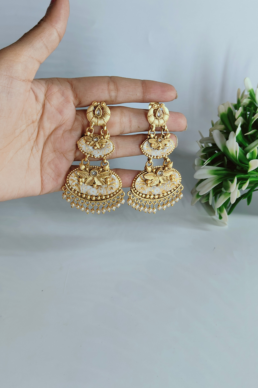 Antique Double Layer Brass Jhumka