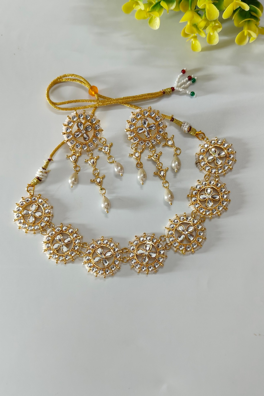 White Kundan Choker Set