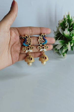 Peacock Brass Jhumka