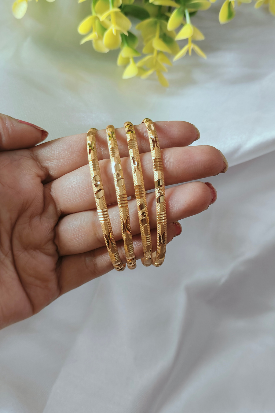 Golden Grace Gold Plated Bangles Pair of 4