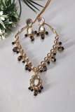 Premium Quality Black Kundan Necklace set