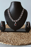 Royal Red Elegance Diamond Stone Necklace Set