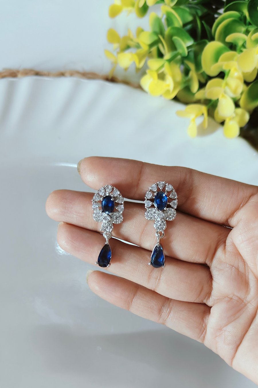 Blue Diamond Aura Studs