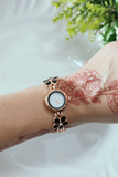 Black Flower Petal Charm Watch